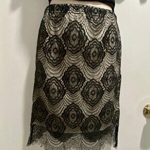 Charlotte Russe Whimsigoth Grunge Punk Regency Boho Lace Fairy Pencil Skirt M